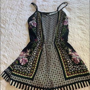 navy blue romper with flowers